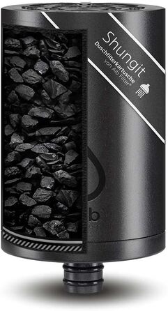 Душовий фільтр Alb Filter з шунгіту для здорової шкіри та волосся з натуральної нержавіючої сталі