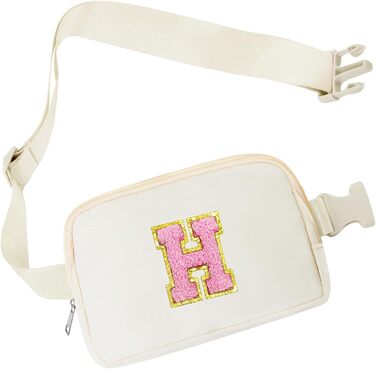 Маленька сумка на пояс з нашивкою з ініціалами, регульований ремінець для жінок, підлітків, дівчат, бігу, подорожей, спортзалу, по