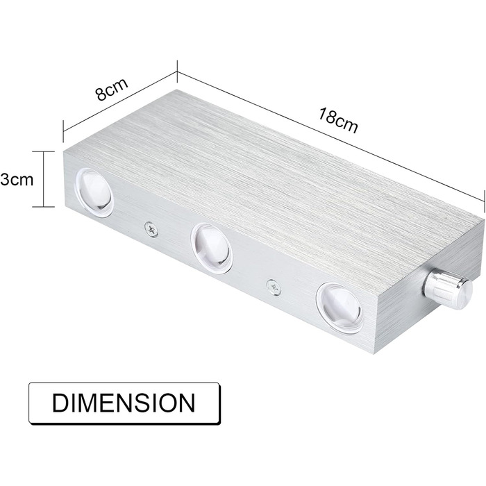 Настінний світильник Lightless Dimmable з перемикачем світлодіодний настінний світильник критий сучасний вгору і вниз з алюмінію сучасний коридор світильник настінне освітлення для вітальні спальні лампа, теплий білий теплий білий 6 Dimmable Led