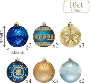 Ялинкові прикраси набір з 16 шт Valery Madelyn