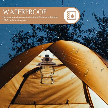 Багатофункціональний ретро-світлодіодний кемпінговий ліхтар з акумуляторною батареєю. Зручний ліхтар для намету на відкритому повітрі з гачком для підвішування. Тепле освітлення для кемпінгу та вечірок.