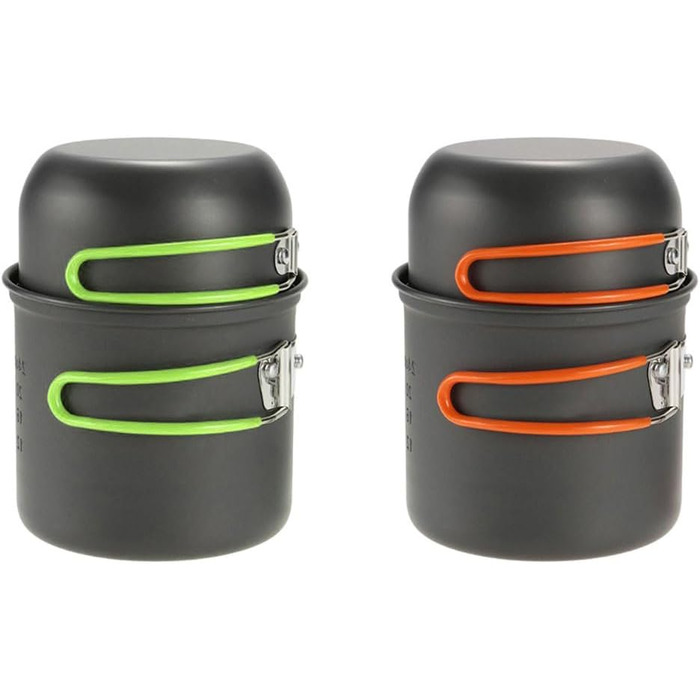 Портативний складаний горщик для кемпінгу, відкритий посуд для пікніка, портативний складаний посуд для кемперів, туристичних страв, з сумкою для зберігання