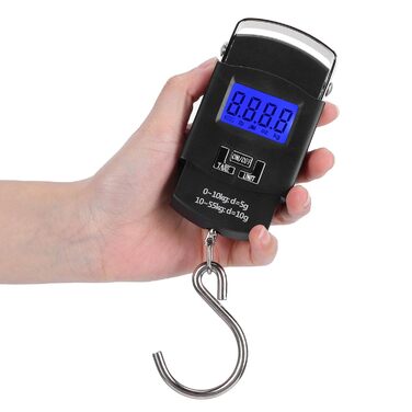 Портативні електронні ваги з USB-акумулятором, портативні експрес-ваги для риболовлі, місткість 55 кг, для експрес-багажу для риболовлі
