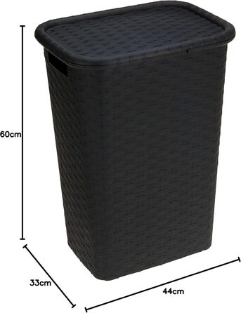 Ящик для білизни Spetebo плетений 65 літрів - антрацит - комод для білизни кошик для білизни кошик для білизни з кришкою