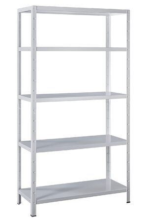 Система полиць SCHULTE з 5 полицями PowerMAX, вантажопідйомність 65 кг, 190x100x40 см (ВxШxГ), білий, полиця для зберігання, полиця для майстерні, полиця для підвалу, полиця для гаража, металева полиця