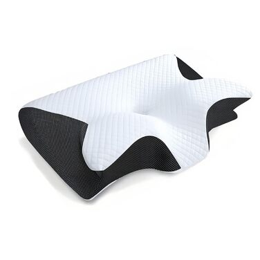 Ергономічна подушка для шиї у формі метелика, подушка для підтримки шиї для тих, хто спить на боці, 3D-піна з ефектом пам&39яті з повільним відновленням для підтримки шийного відділу хребта, темно-сіра