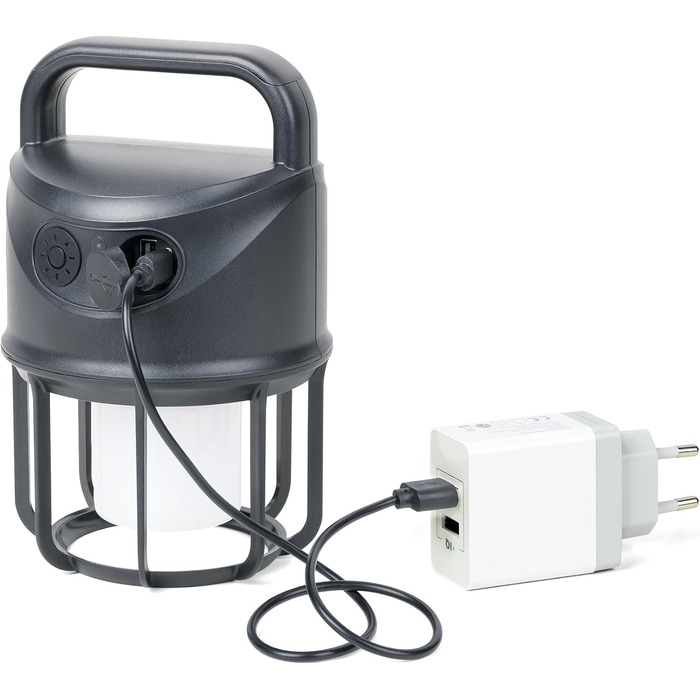 Ліхтарик для кемпінгу та зовнішній акумулятор TROIKA NIGHT OWL, що перезаряджається, з трьома різними режимами освітлення (регульована яскравість) та функцією миготіння холодний білий, теплий білий, ліхтарик, вхід 4000 мАг, вихід 5 В пластик