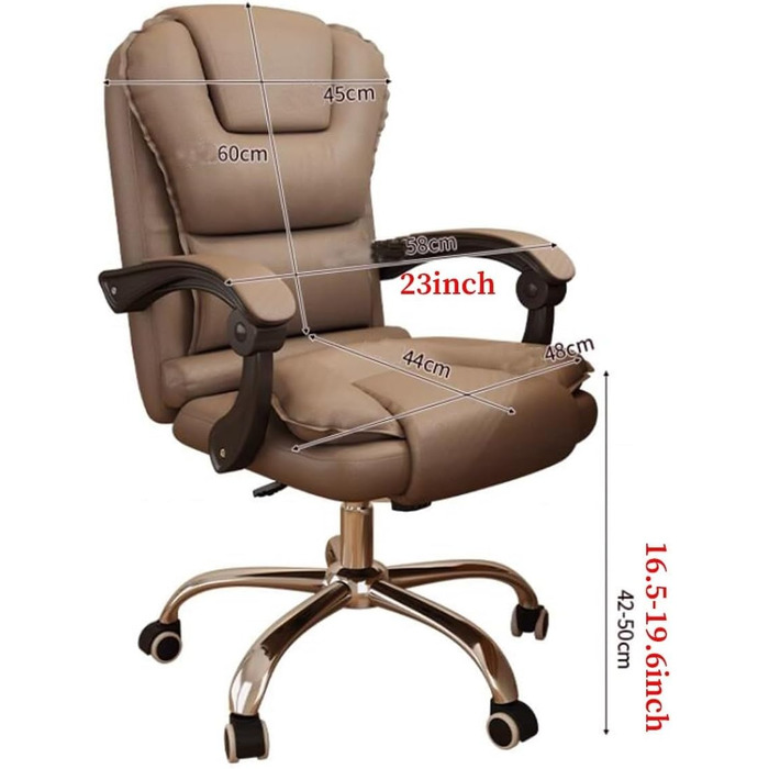 Офісне крісло, стілець для столу з колесами, ергономічне ігрове крісло з регульованою висотою та підставкою для ніг, крісло керівника з підтримкою спинки, шкіряне комп&39ютерне крісло для переговорних кімнат (сіре)