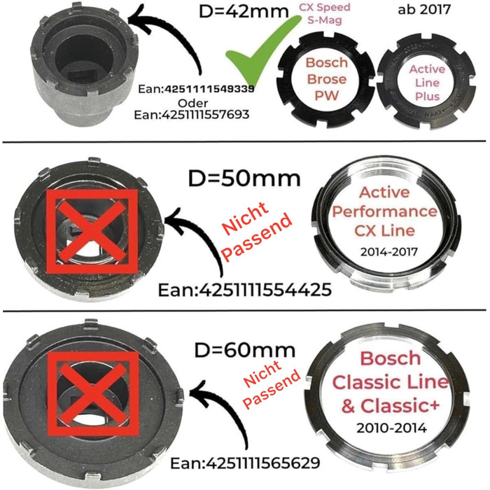 Інструмент Fantic26 Lockring Tool Ebike Bicycle Lockring Chainring Spider Service Tool Інструмент для розбирання Гайка Підходить для Ebike Brose Motor Drive S/Mag для Bosch Gen.2 Gen.3 Performance CX, Yamaha PW-X