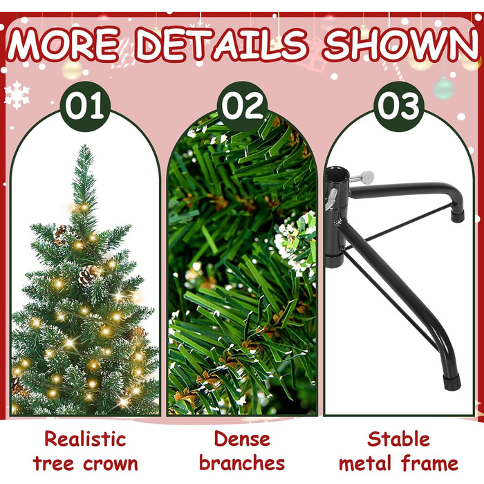 Різдвяна ялинка з вогнями 210 см зелена Eldzenith