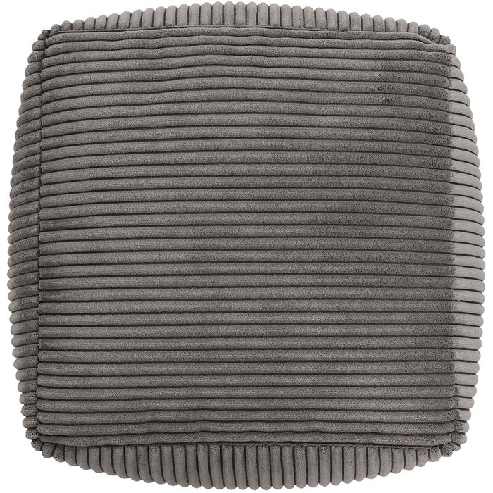 Табурет Icon Amara, темно-сірий, пухнаста вельветова тканина, вельветова крісло-мішок, пуф з наповнювачем, пуф для ніг для вітальні, декор для вітальні, темно-сірий, 40Г x 40Ш x 24В см