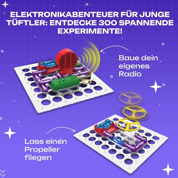 Набір електроніки noDNA для дітей, Набір для електронних експериментів для дітей віком від 8 років - 300 експериментів для дітей віком від 8 років, Подарунковий набір електроніки для 8-річних хлопчиків, **Діти**