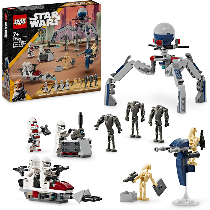 Конструктор LEGO Star Wars 75372, Бойовий Набір Клонів та Бойових Дроїдів, 215 деталей