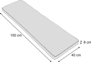 Подушка для лавки Подушка для лавки Подушка для сидіння на відкритому повітрі - Подушка для лавки в будинку та саду Подушка для сидіння 150x40 см Графіт