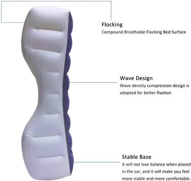 Автомобільний надувний матрац Xzan, автомобільний надувний подушка з накладкою на заднє сидіння Автомобільний надувний матрац для подорожей у кемпінгу, захищений від простору, стабільний і стійкий до тиску.