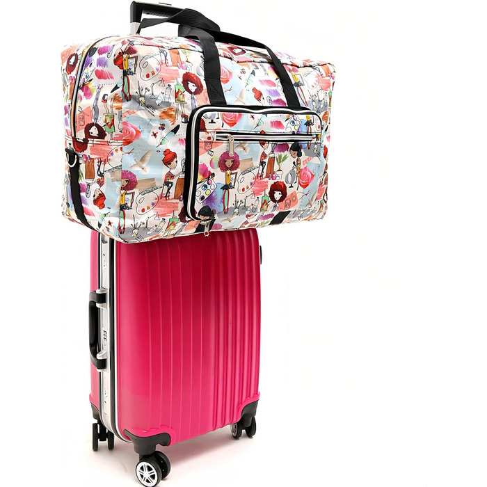 Велика складна дорожня сумка Arxus Носіть дорожню сумку поверх багажу на вихідних за допомогою плечового ременя. Дівчата малюють.