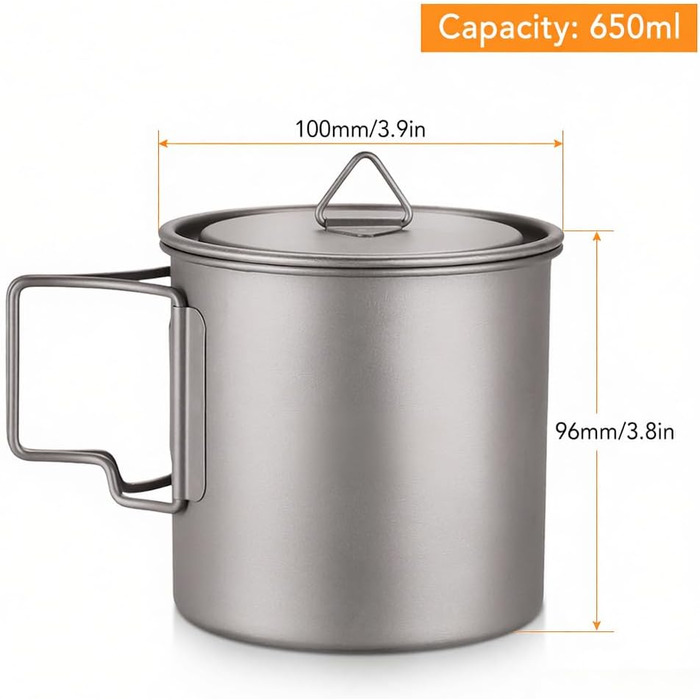 Ультралегка кружка зі складною ручкою. Портативна чашка для води, призначена для кемпінгу, пікніка. Легка та стійка до корозії, підходить для кемпінгу, походів, трекінгу та домашнього використання.