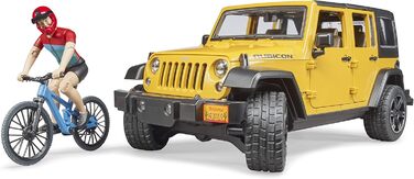 Джип Wrangler Rubicon Unlimited з гірським велосипедом і велосипедистом - 116 позашляховик велосипед іграшкова фігурка bworld, 02543 -