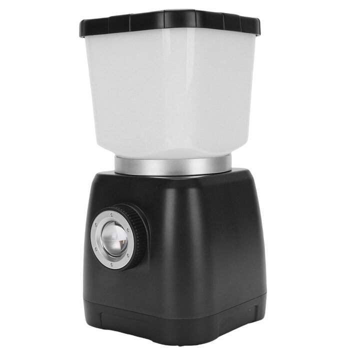 Ліхтар для кемпінгу з ручним керуванням ємністю 6000 мАг, водонепроникний, акумуляторний, подвійний світлодіодний ліхтар IPX7, портативний зарядний пристрій, 22 години роботи, аварійне освітлення для кемпінгу, (ЧОРНИЙ) Чорний