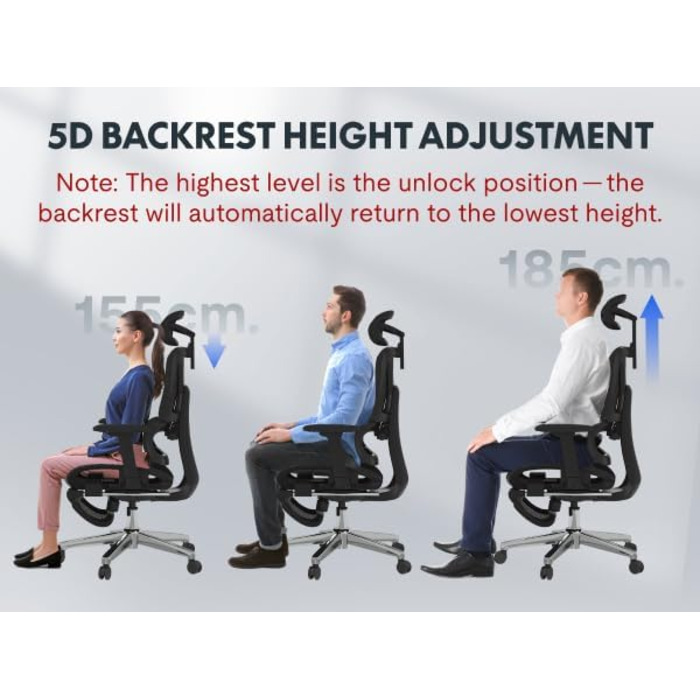 Ергономічне офісне крісло FLEXISPOT, стілець для роботи, 3D підлокітники, 3D підголівник, 5D регульована спинка, дихаюче сидіння, вантажопідйомність до 136 кг, ErgoX, темно-сірий, сірий Lite