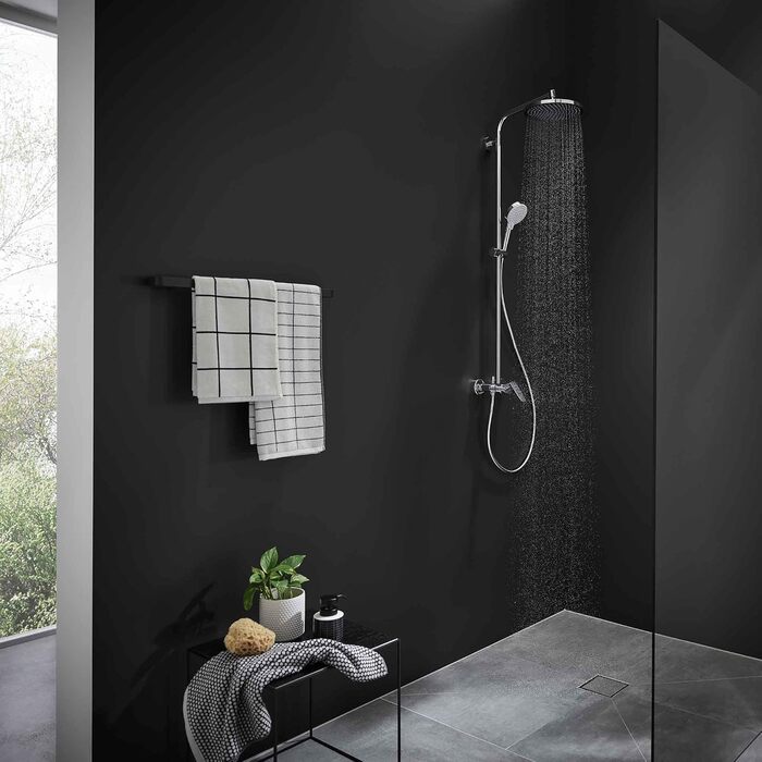 Душова система hansgrohe Crometta S з одноважільним змішувачем, тропічним душем (240 мм), ручною лійкою (2 режими), шлангом та штангою, хром, 27269000