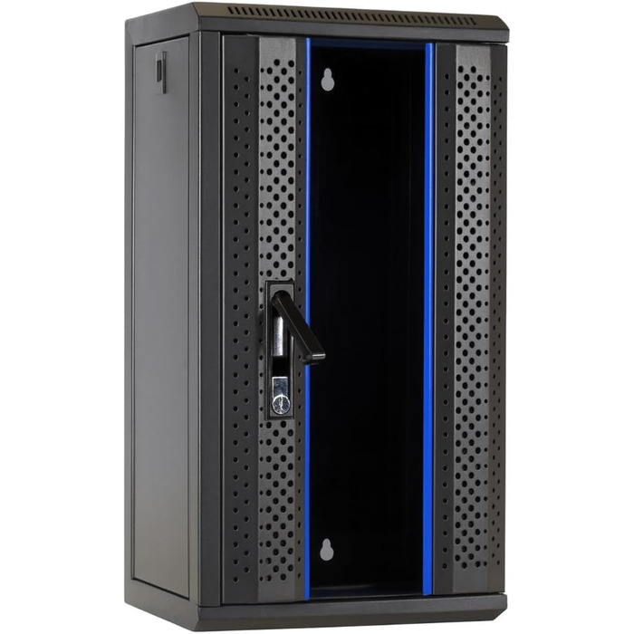 Дюймова серверна стійка - зі скляними дверима (ШxГxВ) 312x310x618 мм - Чорна - для домашнього та офісного використання 12U Чорний, 12U - 10-