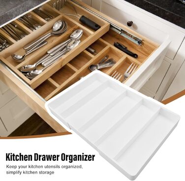 Роздільники для шухляд з ABS-пластику, універсальний органайзер для шухляд, простий дизайн для кухні, спальні та офісу - міцне сховище, проста організація, практичність для