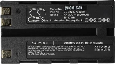 Акумулятор VHBW, сумісний з лазерним вимірювальним приладом GeoMax Zoom ZT80, ZT80, Zoom 80 (6800 мАг, 7,4 В, літій-іонний)