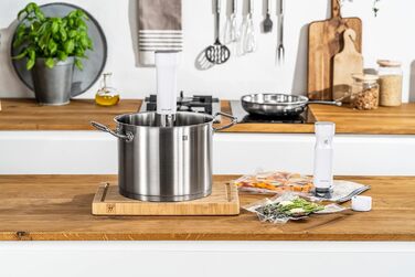 Паличка ENFINIGY sous-vide, плита sous-vide з інтуїтивно зрозумілим сенсорним дисплеєм, точним налаштуванням температури та стабільністю високої температури, білий, 1009634