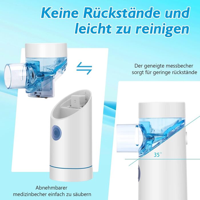 Набір портативних інгаляторів, безшумний інгалятор-небулайзер з мундштуком і маскою, ефективний при респіраторних захворюваннях, заряджається від USB, інгалятор для дітей і дорослих, білий