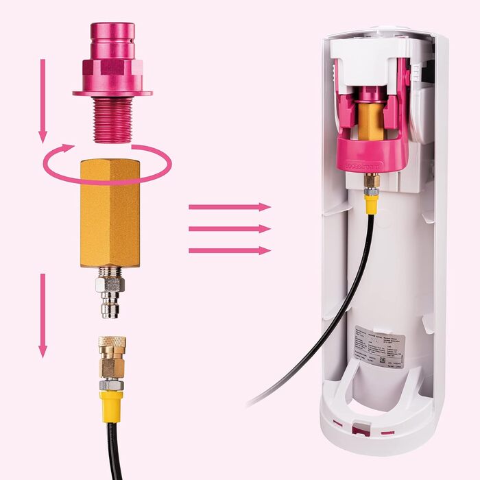 СПРУДЕЛЮКС Адаптер CO2 Шланг високого тиску для Sodastream DUO QUICK CONNECT QC Для підключення до більших балонів CO2, балон з вуглекислим газом Шланг CO2 для виробника соди Пряме підключення (довжина 1,5 м)
