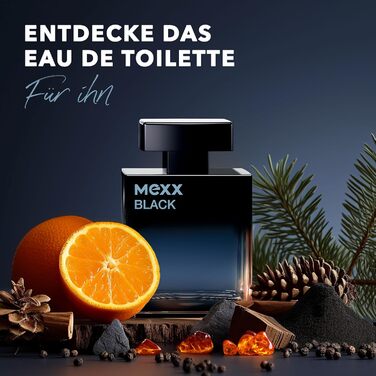 Туалетна вода MEXX BLACK Woman, чарівний та насичений аромат із фруктовими нотками для чуттєвих жінок, 30 мл (1 упаковка)