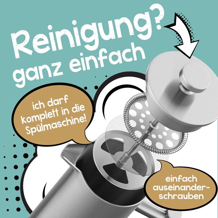 Френч-прес з нержавіючої сталі Morgenheld на 6 чашок 1000 мл Металевий кавовий прес індукційний підходить 1 л термовакуумний глечик кавоварка з подвійною стінкою 1000 мл (5 чашок)