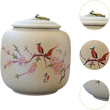 Перфектна керамічна банка з кришкою, порцелянова чайна ємність, контейнер для зберігання розсипного чаю, контейнер для зберігання чаю для спецій, порошків, горіхів, листя лотоса, птаха
