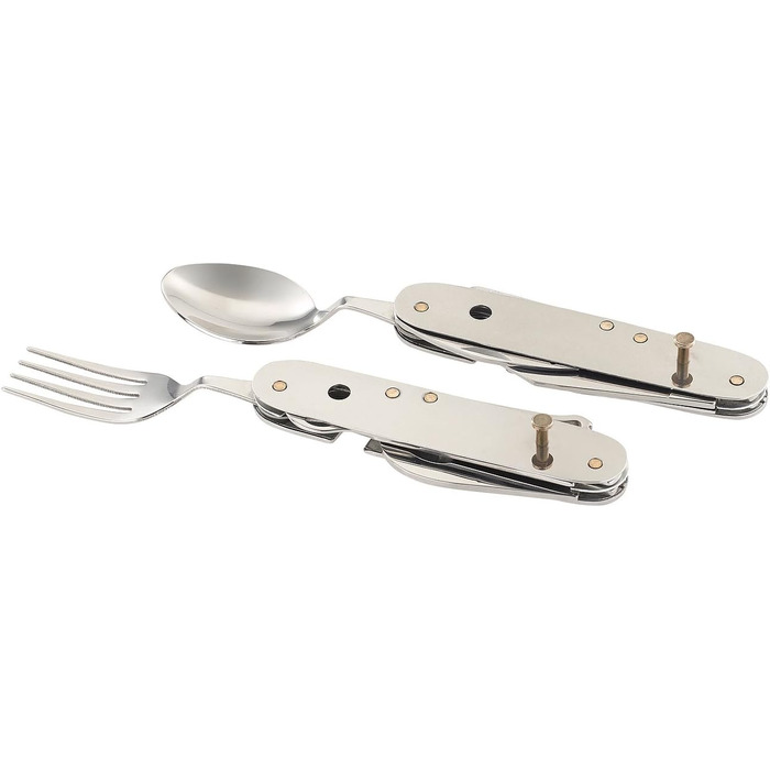 Міні-кишеньковий ніж Semptec Urban Survival Technology набір із 2 предметів, 14 складних столових приборів та кишенькового ножа з нержавіючої сталі (багатофункціональний, з виделками, роздільний, кишеньковий)