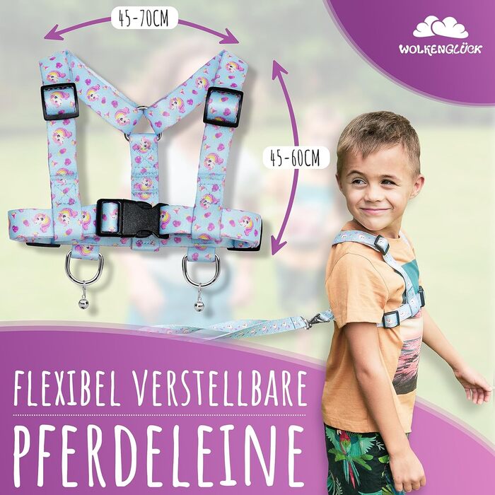 Дитяча повідка для коня світло-блакитний WOLKENGLÜCK