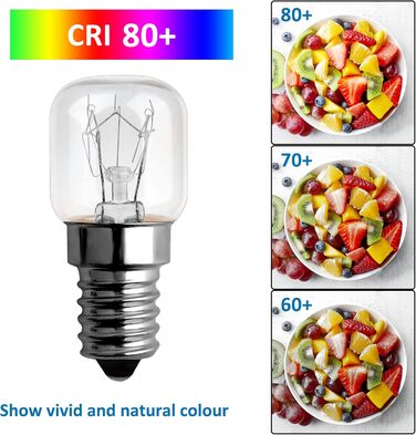 Лампа для духовки SCNNC 300 градусів термостійкість T22 E14 з можливістю затемнення, 85LM теплий білий 2300K, E14 Лампа для духовки Едісона для лампи з гімалайської солі, мікрохвильової печі, холодильника та духовки, 3 шт.