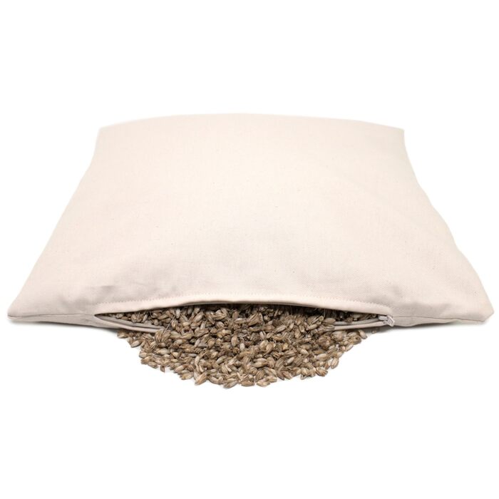 Подушка GIRAFFENLAND з органічного лушпиння спельти 40x40 см, саржева бавовна кремово-білого кольору, з органічним лушпинням спельти, прямий наповнювач