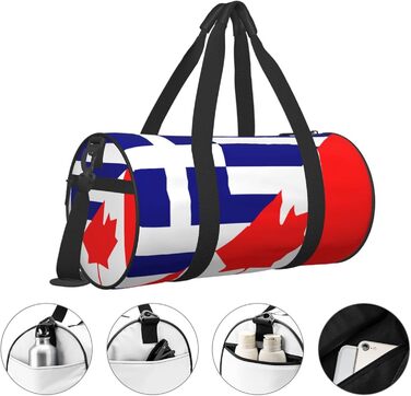 Дорожня сумка з прапорами Греції та Канади, спортивна сумка для йоги та коротких подорожей