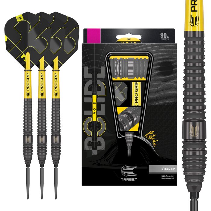 Набір дротиків Target Darts Bolide Void 90 вольфраму, сталеві наконечники зі швейцарськими наконечниками 21G/22G/23G/24G/25G/25G Професійні набори дротиків, чорні дротики, швейцарські наконечники - інструмент у комплекті, ствол 22G 03