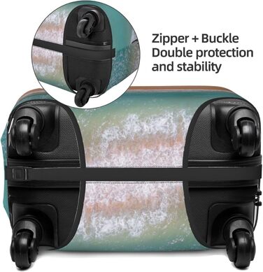 Чохол для валізи з романтичним пляжним принтом, еластичний захист від подряпин та пилу, чорний, розмір 95