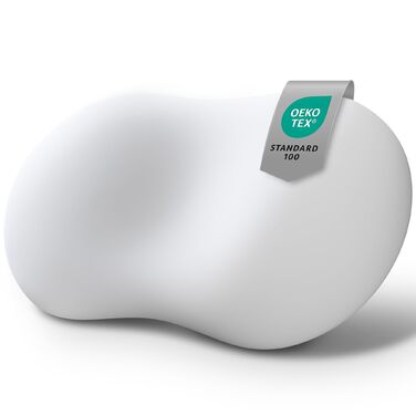 Подушка AIRSKY з піни з ефектом пам&39яті, подушка для підтримки шиї, подушка для сну, сертифікована Oeko-TEX, ергономічна ортопедична подушка для шиї, подушка для голови, подушка для сну на боці, спині та животі, біла