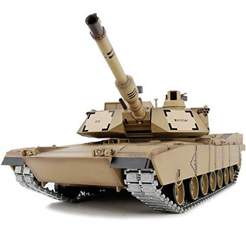 Радіокерований танк M1A2 Abrams 116 Heng Long з димом, звуком, металевими шестернями та гусеницями 2.4GHz Big Boyz