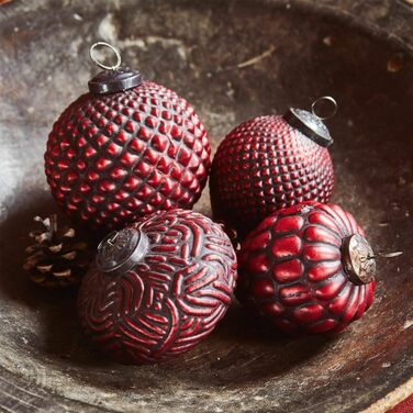 Різдвяні прикраси набір з 4 шт червоні Loberon