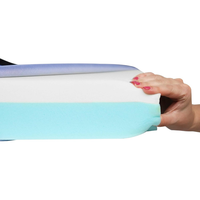 Протипролежнева подушка сидіння для інвалідних візків (42 x 42 x 8 см), ортопедична, з піни з ефектом пам&39яті, синя - Зроблено в Європі