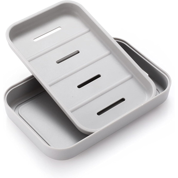 Мильниці для ванної кімнати Мильниця Мильниця зі зливом, дозатор мила для душу, легко миється, суха, зупиняє каламутне мило (біла)