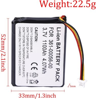 Літій-іонний акумулятор 3.7V 1100mAh сумісний з Garmin GPS Drive 50 LM, Drive 51LMT-S, DriveSmart 5 LMT, New 30, New 50LM, New 52, New 52LMT, New 55LMT 361-000 ремонт