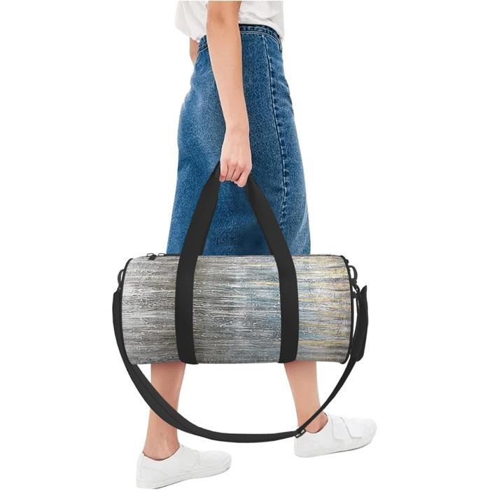 Спортивна сумка, дорожня сумка, з текстурованим принтом масляний живопис, сумка для подорожей на вихідні, чорна, універсальний розмір