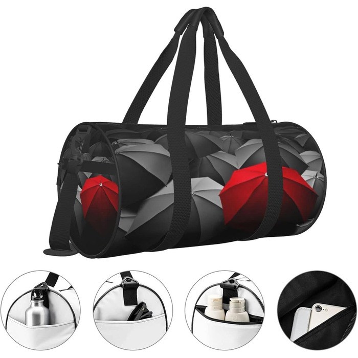 Дорожня сумка Смуток, штормовий день, парасольки - спортивна сумка для чоловіків та жінок, сумка для подорожей та спорту