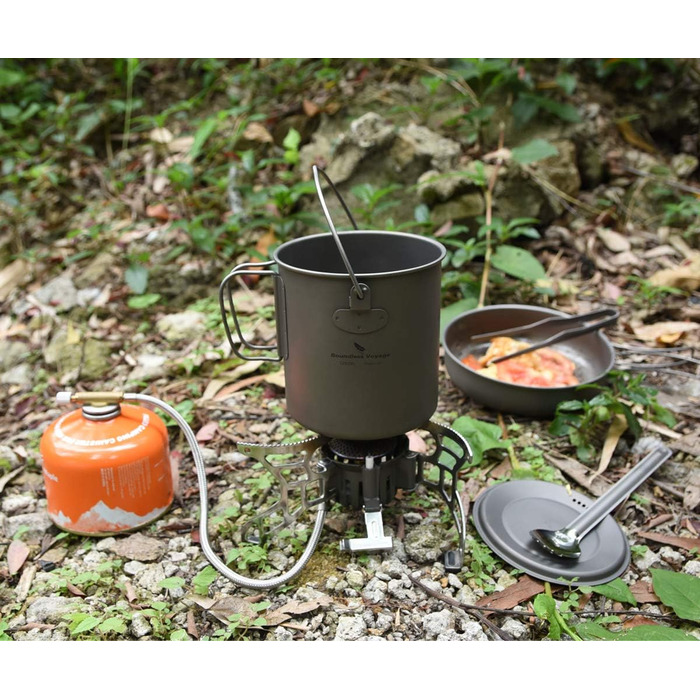 Титановий горщик 1250 мл з кришкою, складною ручкою та вагами Надлегкий посуд для кемпінгу, походів, бушкрафту, піших прогулянок та пікніків Ti3042D Ti3042d Титановий горщик 1250 мл